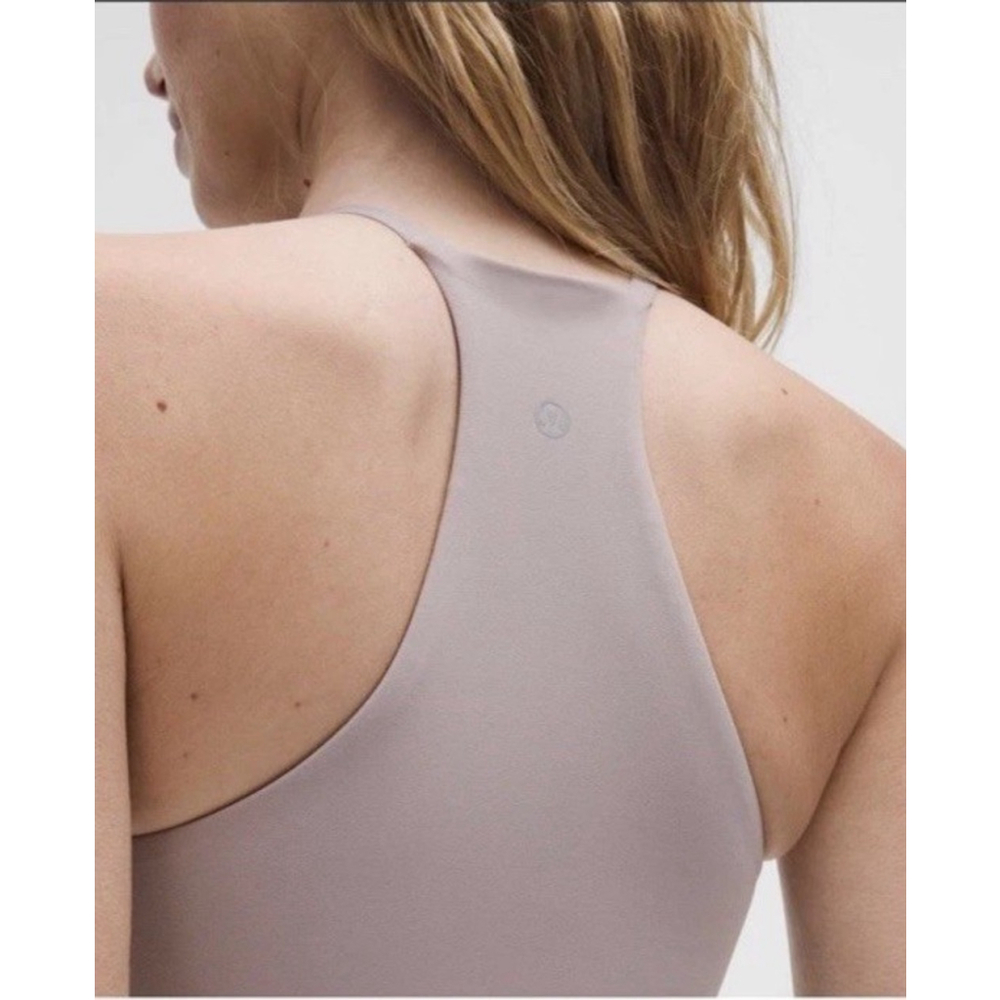 NWT SALE! Lululemon Nulu High-Neck Mesh-Hem Tank / Bra LW1FTTS Small Mauve 78$ - Picture 4 of 8